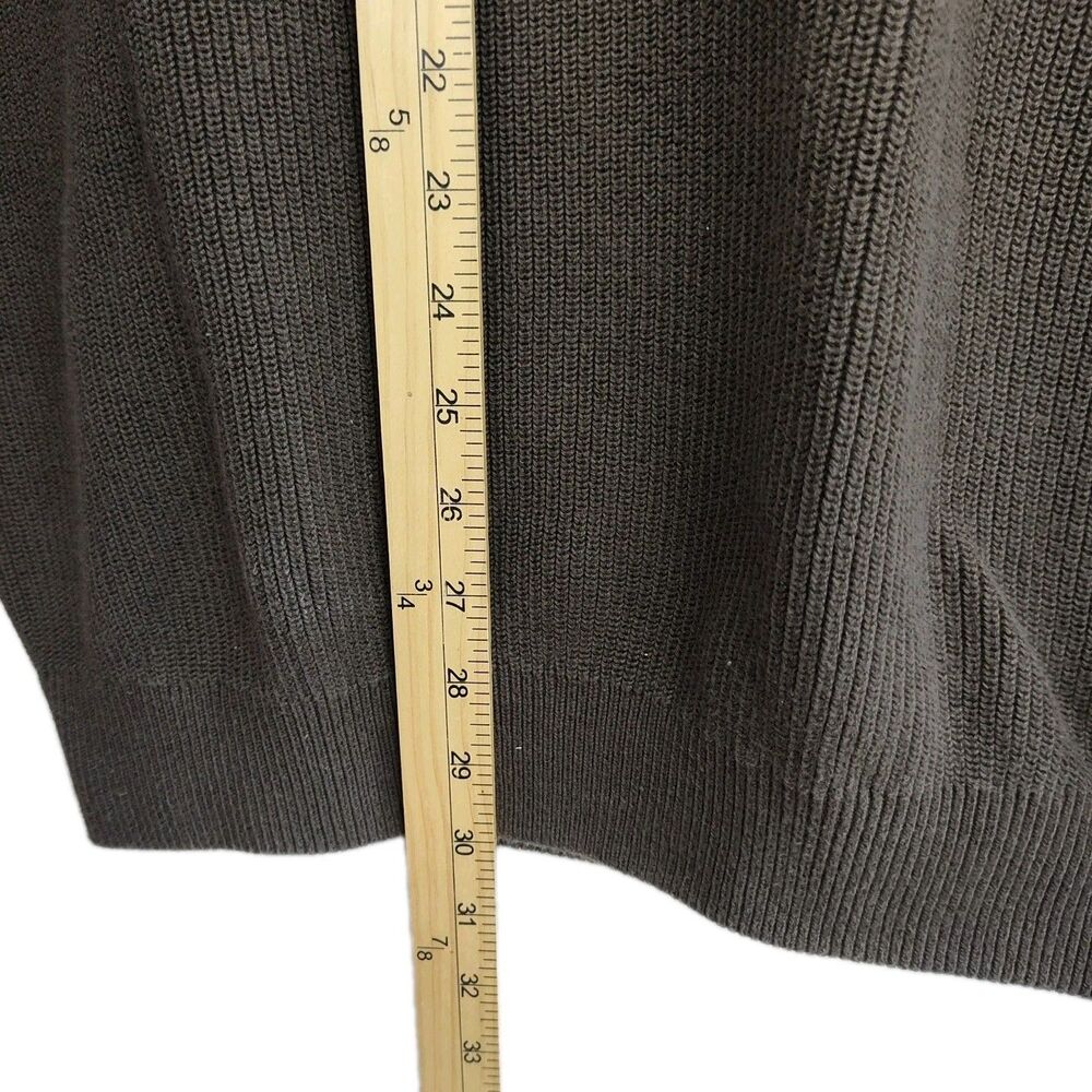 VTG Eddie‎ Bauer 1/4-zip men's pullover sweater, XL Tall, brown, stand up collar - Picture 6 of 10
